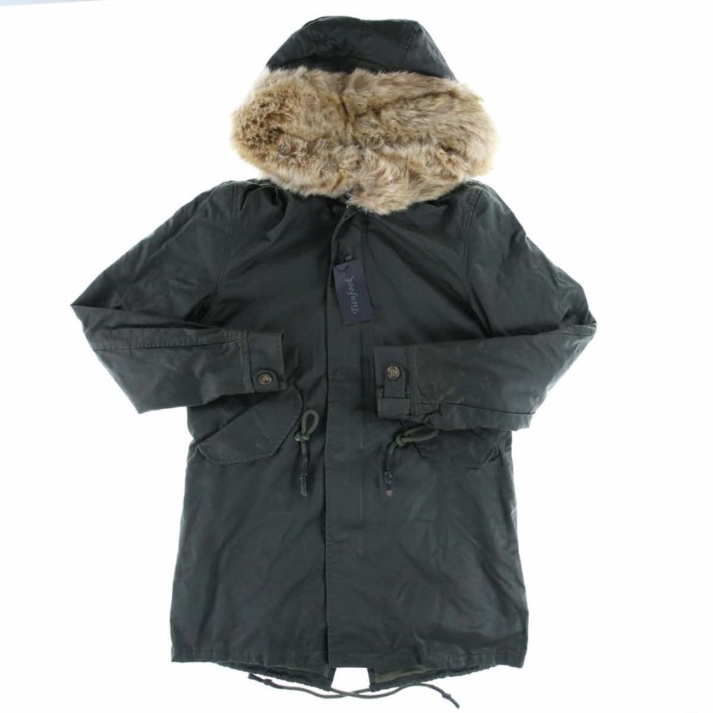 NWT TIENFOOK WINTER THICKEN FILLED PARKA COAT w Detachable Faux Fur Hood M